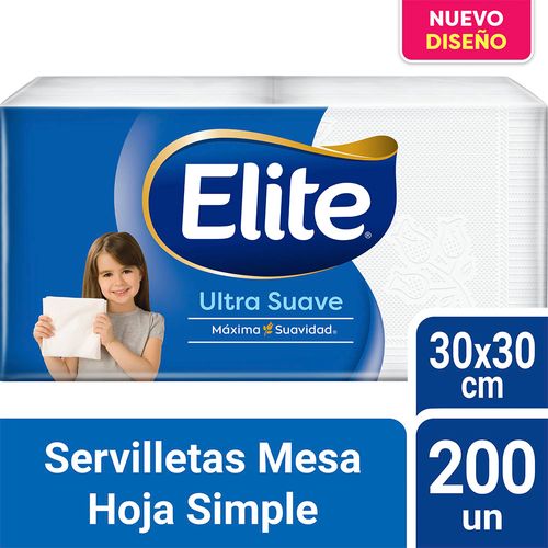 Servilleta Ultra Suave Hoja Simple 200 Un Elite