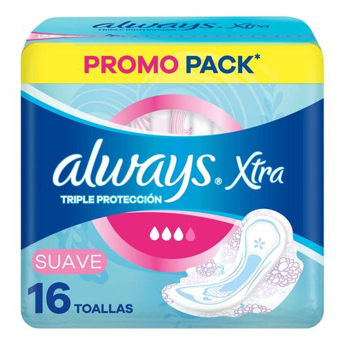 Always Xtra Triple Protección Suave Toallas 16 Unidades