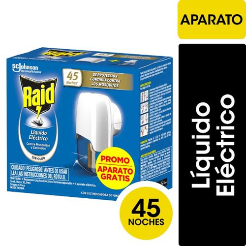 Líquido Eléctrico Insecticida Raid Mosquitos Aparato