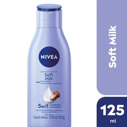 Crema Corporal Nivea Soft Milk 5 En 1 Piel Seca 125 Ml