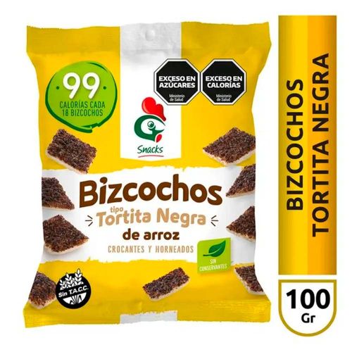 Bizcocho Arroz Gallo Snack Tortita Negra X 100gr