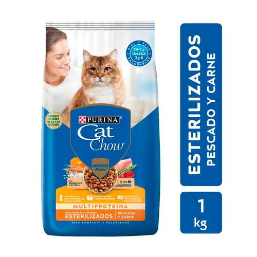 Alimento Gatos Cat Chow Esterilizados Pescado Carne 1k