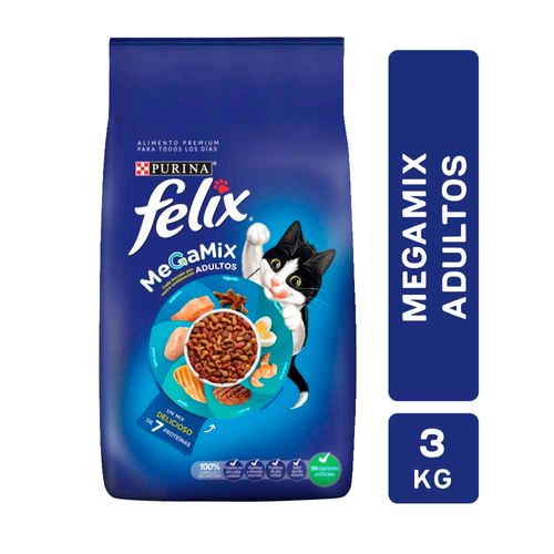 Alimento Felix Adultos Gatos Megamix 3kg