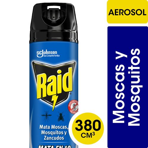 Insecticida Raid Mata Moscas Y Mosquitos Aerosol 380ml