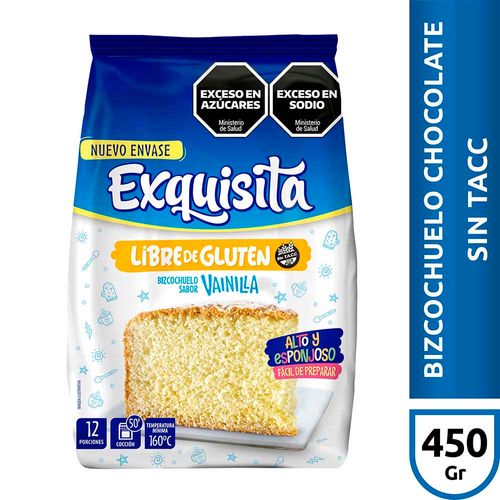 Bizcochuelo Vainilla Exquisita Sin Tacc X 450 Gr