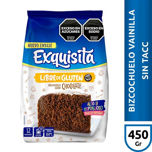 Bizcochuelo Chocolate Exquisita Sin Tacc X 450 Gr