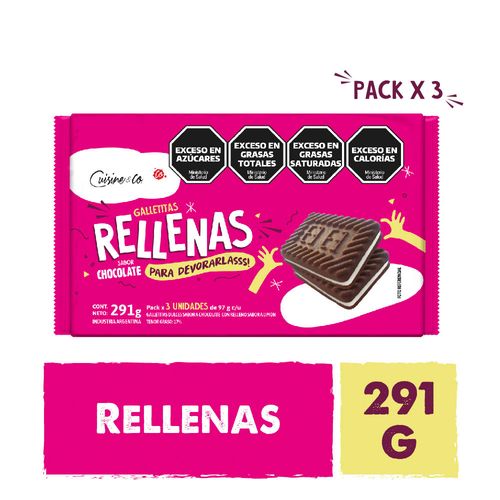 Galletitas Chocolate Rellenas X 291 Gr Cuisine & Co