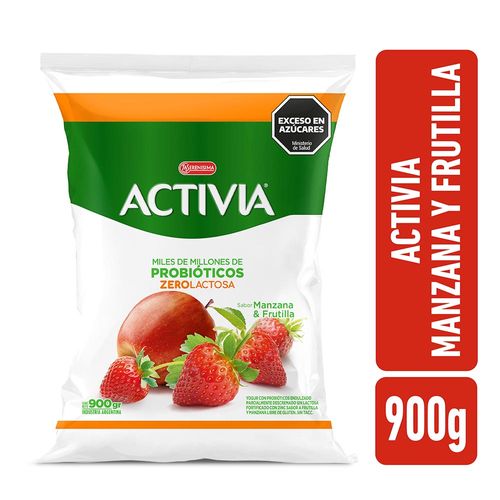 Yogur Bebible Activia  Sachet Manzana Y Frutilla 900 Gr