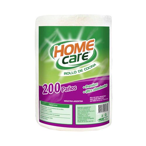 Rollo Cocina Home Care Doble Hoja 1x200 Paños