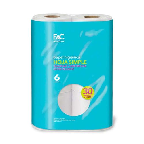 Papel Higienico Family Care Simple Hoja 6x30m