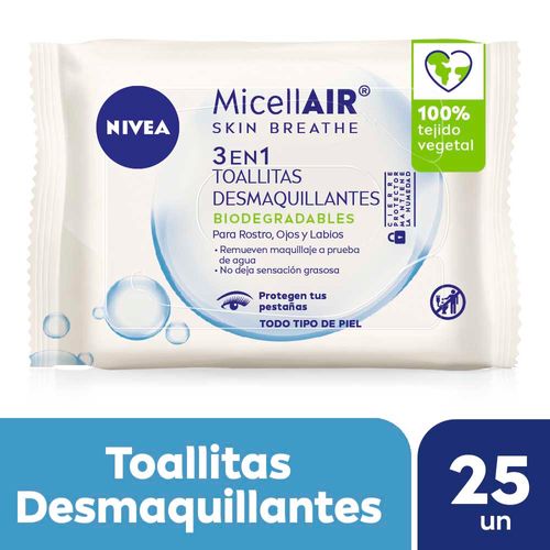 Toallitas Limpiadoras 3 En 1 Micellair 25 Un Nivea
