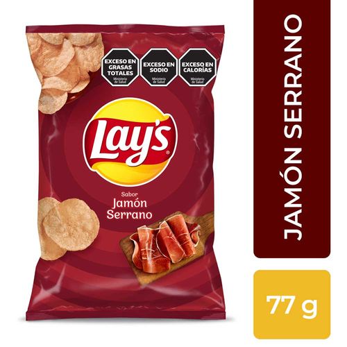 Papas Fritas Sabor A Jamón Serrano Lays X 77 Gr