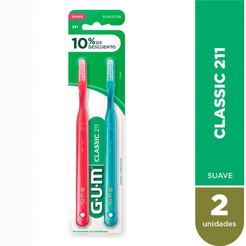 Cepillo Dental Gum Classic 211 Twin Pack 2 U