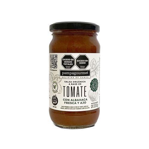 Salsa Tomate Pampa Gourmet Orgánico Albahaca 330 Gr