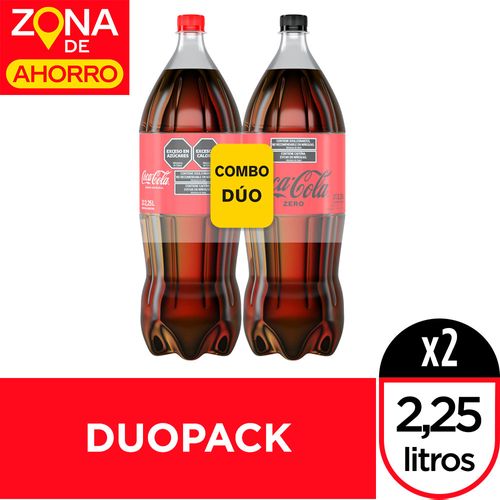 Gaseosa Coca-cola Sabor Original + Sin Azúcar 2,25 Lt