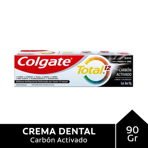 Pasta Dental Colgate Total 12 Carbón Activado 90 G