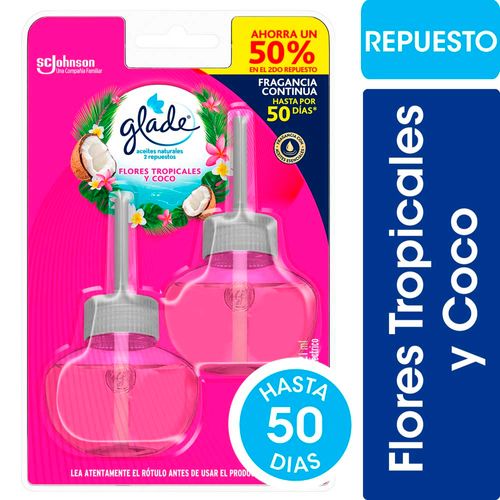 Aceite Aromatizante Glade Tropical Floral Rep X2 21ml