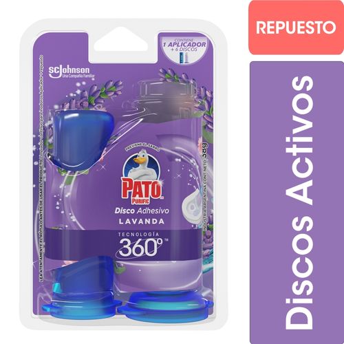 Discos Adhesivos Inodoro Pato Lavanda Aplicador + Repuesto