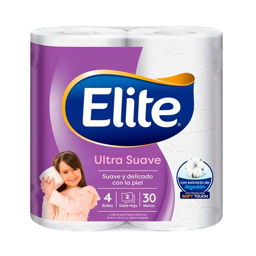 Papel Higienico Elite Ultra Suave Doble Hoja - 30 M X 4 U