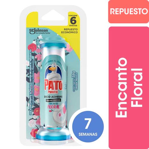 Discos Adhesivos Para Inodoro Pato Durazno Repuesto 38gr