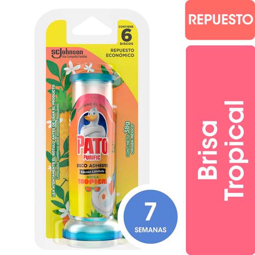 Discos Adhesivos Inodoro Pato Brisa Tropical Rep 38 Gr