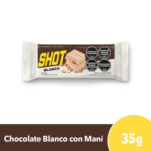 Chocolate Shot Blanco Con Maní 35 Gr