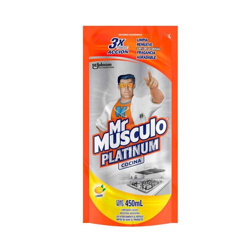 Limpiador Mr. Músculo Extra Power Limón Repuesto 450ml