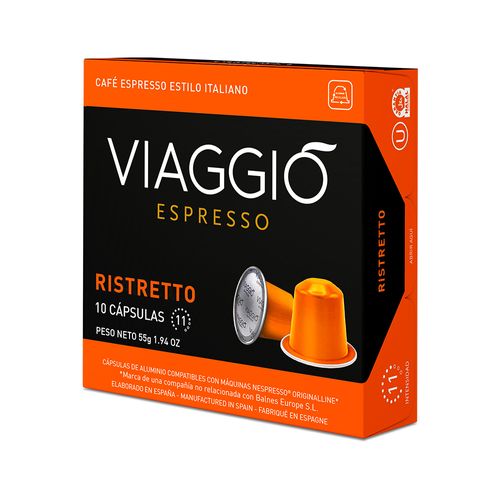 Cafe En Capsulas Espresso Ristreto Viaggio 10 U