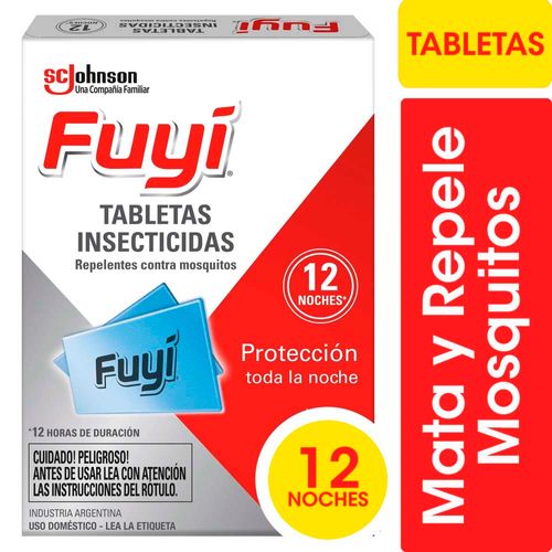 Tabletas Fuyi Repelente Mosquitos 12un