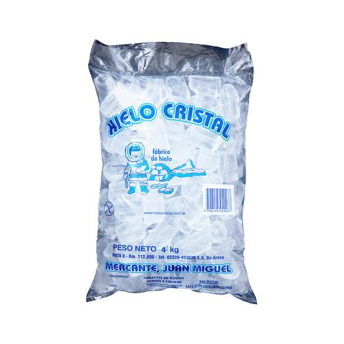 Hielo Cristal Bolsa 4 Kg