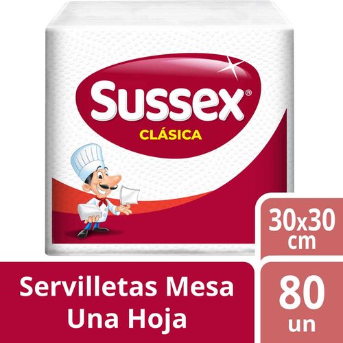 Servilleta Sussex Clásica Hoja Simple - 80 U