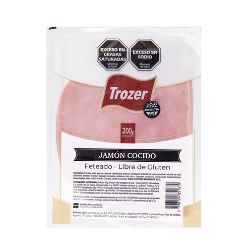 Jamon Cocido Feteado Trozer X 200 Gr