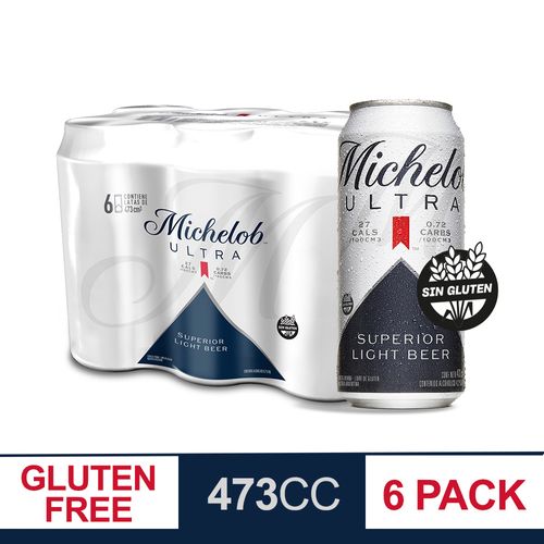 Cerveza Michelob Ultra Sin Gluten 473 Ml X 6 U