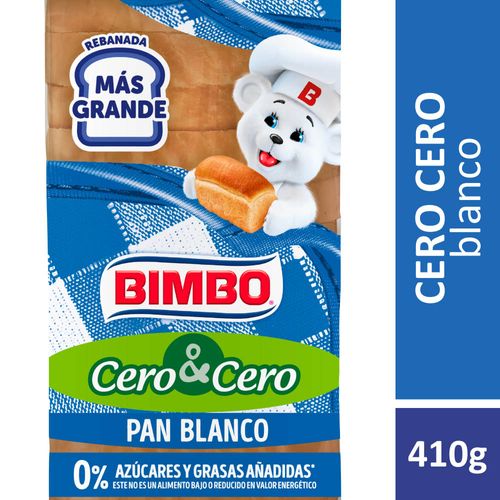 Pan Blanco Cero & Cero X 410 Gr Bimbo