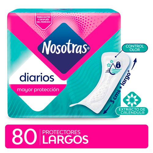 Protector Diario Nosotras Largos Con Caléndula X 80 U