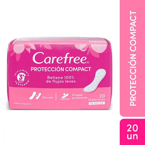 Protectores Diarios Carefree Protección Compact X20 Un