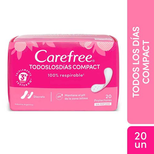 Protectores Diarios Carefree Todos Los Días Compact X20