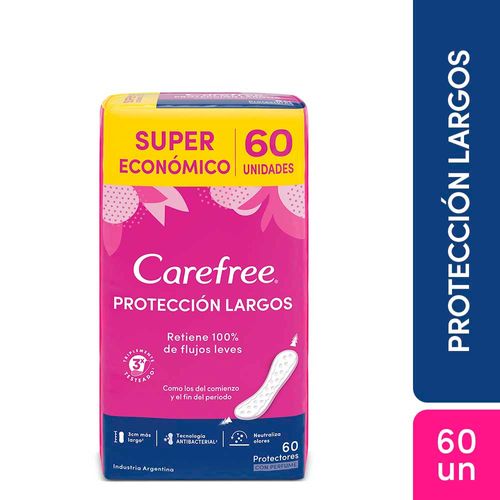 Protectores Diarios Carefree Protección Largos 60 U