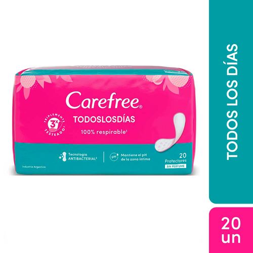 Protectores Diarios Carefree Todos Los Días X20 U