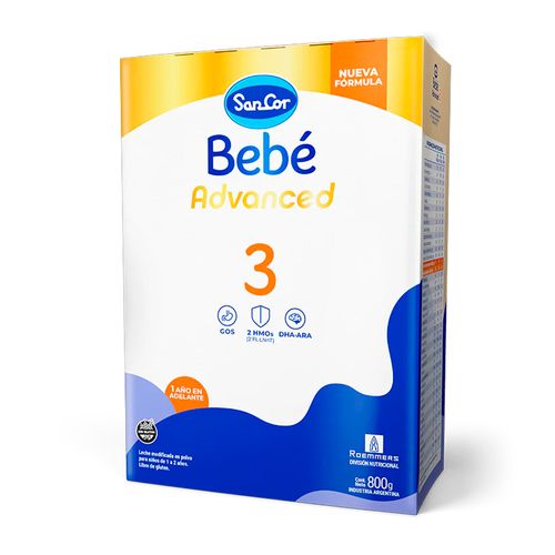 Leche En Polvo Sancor Bebe Advanced 3 Est 800g