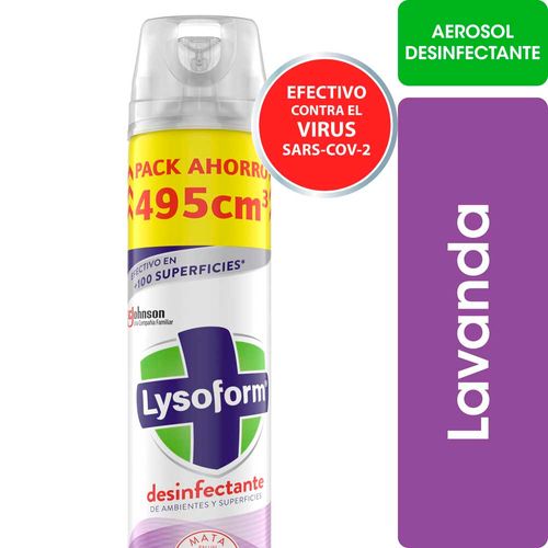 Desinfectante Ambiente Lysoform Lavanda Aerosol 495ml