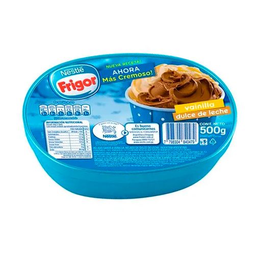 Helado La Heladeria Friogor Vainilla - Dulce De Leche 500 Gr