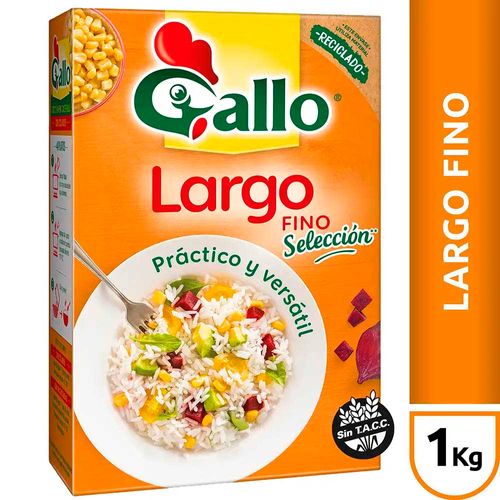 Arroz Gallo Grano Largo Fino Selec X1kg