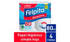 Papel Higienico Felpita Hoja Simple 4x80
