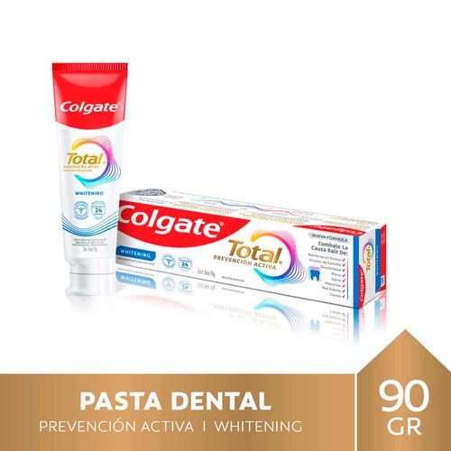 Pasta Dental Total Whitening Con Flúor 90 Gr Colgate