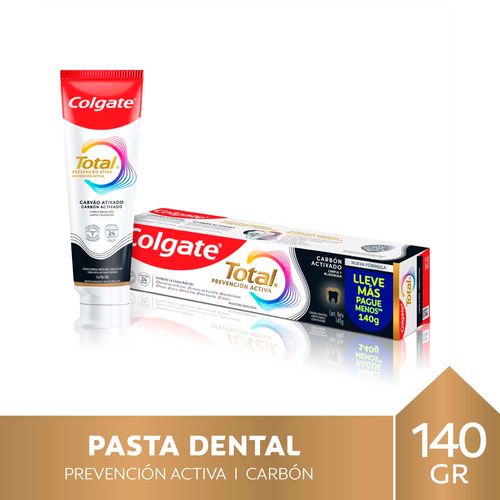 Pasta Dental Total Carbón Activado con Flúor 140 Gr Colgate