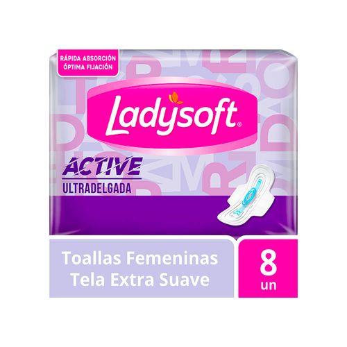 Toallas Femeninas Active 8 Unidades Ladysoft