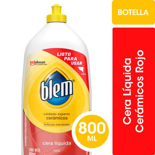 Cera Líquida Pisos Cerámicos Rojo Botella 800 Ml Blem