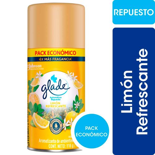 Aromatizador Automático Limón Repuesto 170 Ml Glade