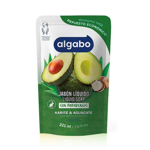 Repuesto Jabón Líquido Karite Y Aguacate 220 Ml Algabo